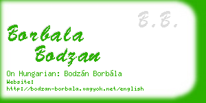 borbala bodzan business card