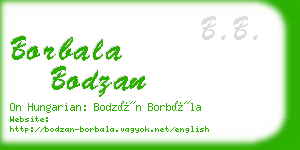 borbala bodzan business card